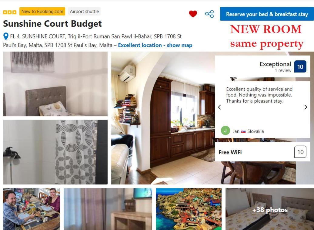 Sunshine Court Bed and Breakfast St. Paul's Bay Buitenkant foto